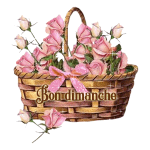 Gif animé Bon dimanche panier de fleurs